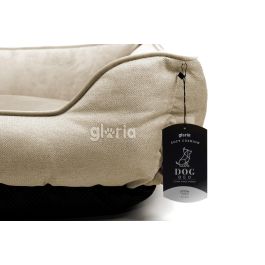 Gloria Cuna Rectangular Cadaqués de Poliéster, Relleno Reciclado, Extraíble, Antideslizante, Lavable, 80x65 cm Beige
