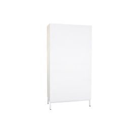 DKD Home Decor Estantería Moderna Blanca de Madera Mango y Metal con 2 Puertas y 6 Estantes Hecha a Mano 90x40x180 cm