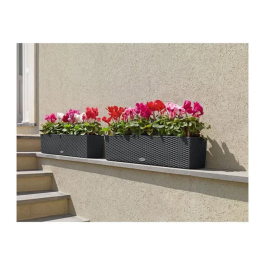 Lechuza LEC4008789156129 Jardinera Balconera casita 80 Kit Completo Granito 12L