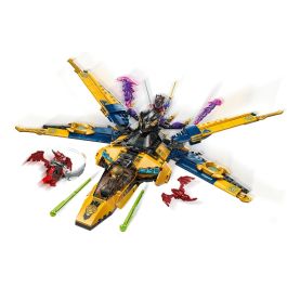 LEGO 71833 Ninjago El Renacer de los Dragones: Super Jet de la Tormenta de Ras y Arin - Set de Construcción con Dron y Minifiguras