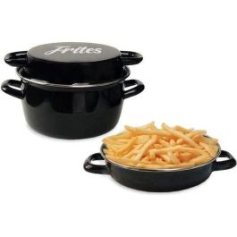 Freidora esmaltada negra de 26 cm con cestillo y tapa de cristal Precio: 30.68999956. SKU: B18FFNQ9SM