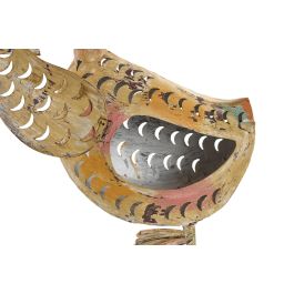DKD Home Decor Figura Decorativa Pato Shabby Crema Amarillo de Metal 25x50x26 cm (Pack 2 Unidades)