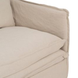 Sofá 2 Plazas Crema Tejido-Madera 180 X 97 X 89 cm
