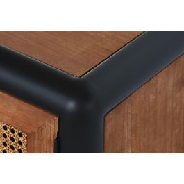 DKD Home Decor Mueble TV Loft Marron Oscuro Gris Oscuro Abeto Metal 150x40x50 cm