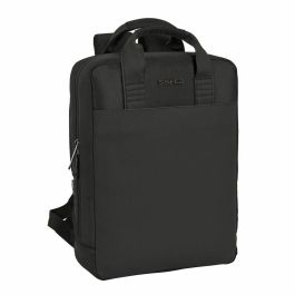 Safta Mochila Business para Portátil 13.3'' con USB, Negra, 29x39x11cm, Nylon 900D y Piel PVC