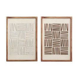 DKD Home Decor Cuadro Moderno de Madera Reciclada Pino Blanco Natural 42x62 cm (2 Unidades) Precio: 108.49999941. SKU: B1E6KD8NVT