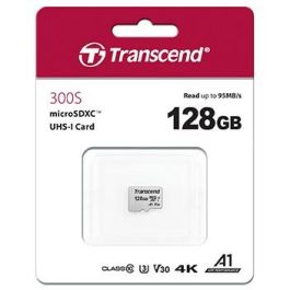 Transcend Tarjeta MicroSDXC 128GB Clase 10 95MB/s con Adaptador 300S