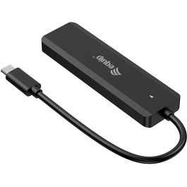 Equip 128966 Hub USB 4 Puertos Tipo-C y Tipo-A 3.2 Gen 2 (10Gbps) para PC/Laptop Negro Plug & Play