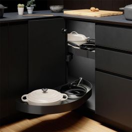 Menage Confort Bandeja Extraíble Nova Flat Dolphin-I para Módulo Rinconero, Acabado Antracita, Puerta Izquierda 450