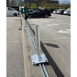 Next Green GP60-160 Combo Soporte de Suelo Adaptador para Postes de Carga, Fundaciones Ø 60mm, CC 160mm