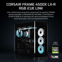 Corsair CC-9011316-WW 4500X LX-R RGB Tempered Glass Mid-Tower, Caja PC Midi Tower Negra