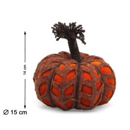 Calabaza Decorativa de Fieltro y Tela Naranja y Marrón 15x14 cm - Decoración Otoño Halloween Precio: 5.50000055. SKU: B14A6YP66H