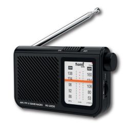 SAMI Radio Portátil 2 Bandas, Ruedas XL, Recepción H, Color Negro