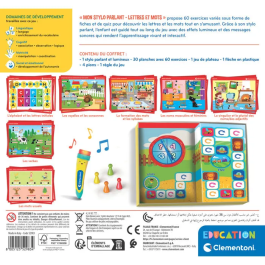 Clementoni CLE8005125529834 Mi bolígrafo parlante - Letras y palabras con 60 actividades educativas para niños