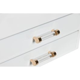 DKD Home Decor Joyero Moderno Blanco Crema 18 x 14 x 23 cm Acrylic