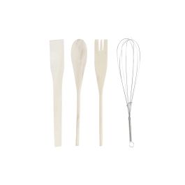 Bote Utensilios Shabby DKD Home Decor Rosa Blanco 12 x 22 x 12 cm Set de 5