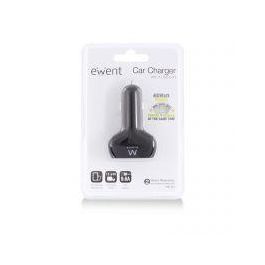 Ewent Cargador Coche USB 4 Puertos EW1354 9.6A para Teléfonos y Tabletas
