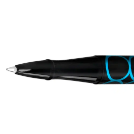 Belius Bolígrafo Legacy Aluminio Diseño Círculos Azul Cuerpo Negro Tinta Azul Caja Diseño