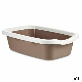 Arenero para Gatos Mascow 87893 Blanco Beige Plástico 38 x 16 x 58,5 cm (11 Unidades)