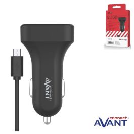 AVANT CONNECT Cargador de Coche Doble Puerto 2.4A + Cable Micro USB Negro - Modelo AVANT Precio: 1.88999943. SKU: B1DBV4WQS5