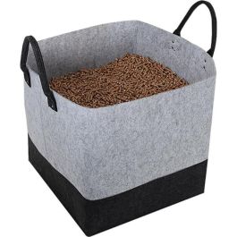 Eda Saco de pellets AUC1700526376368 de fieltro Jura Montania 60L Capacidad 45kg Gris Hormigón / Antracita 40x40x40cm