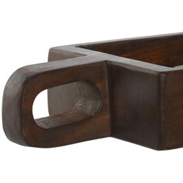 DKD Home Decor Bandeja Decoracion Unique/Antique Teca Natural 18 x 7 x 36 cm (2 Unidades)