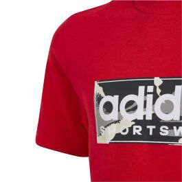 Camiseta de Manga Corta Infantil Adidas Camo Linear 11-12 años Rojo