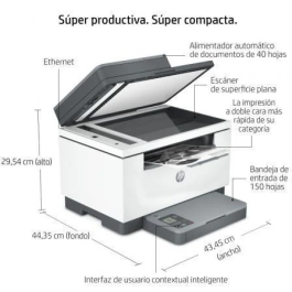 HP Impresora Multifunción Láser Monocromo M234sdn - 29 ppm, Impresión/Copia Automática a Doble Cara, Escáner, Conectividad de Red, para Oficina