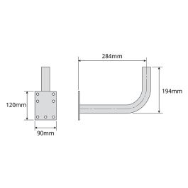 Televes Soporte "L" 284x194mm Diámetro 35mm Zinc+RPR para Antenas