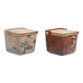 Azucarero Boho DKD Home Decor Terracota Beige 11 x 8 x 10.5 cm (2 Unidades)