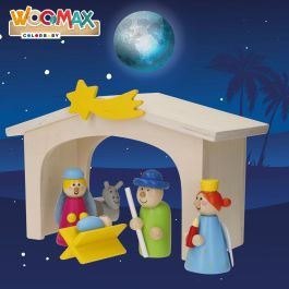Belén de Navidad Woomax Madera plywood 23 x 16 x 11 cm (4 Unidades) Belén de Navidad Woomax Madera plywood 23 x 16 x 11 cm (4 Unidades)