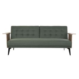 DKD Home Decor Sofa Cama Urban Verde Negro. Convertible y Desmontable. Tapizado en Poliéster. Estructura de Eucalipto y Metal. Medidas 87 x 81 x 203 cm. Precio: 398.50000003. SKU: S3033523