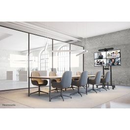 Neomounts FL55-875BL1 - Carro Móvil Motorizado para Pantalla/Pizarra 55-100", 110 kg Máx., Ajuste Motorizado 111.3-176.3 cm, VESA 100x100-800x600, Ruedas, Certificado TÜV - Negro