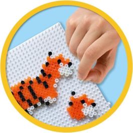SES CREATIVE AAAAR50280 Cuentas termoadhesivas Animales de safari para crear elefante, tigre o cocodrilo en 3D