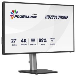 iiyama Monitor HB2701UHSNP-B1 27" 4K UHD IPS Black 4 ms HDR para Diseño Gráfico y Uso Profesional con USB-C (96W) y KVM