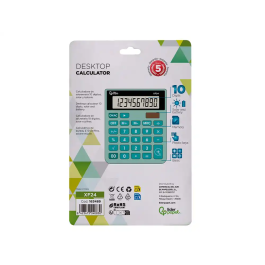Liderpapel xf24 Calculadora Sobremesa 10 Dígitos Solar y Pila Verde 127x105x24 mm