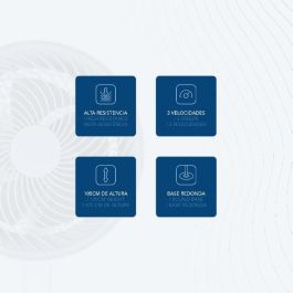 Daewoo Ventilador de Alta Velocidad de 10 Pulgadas (25 cm) 80W con Base Redonda