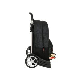 Mochila Escolar con Ruedas Paul Frank Team player Negro 30 x 46 x 14 cm