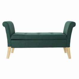 Banqueta DKD Home Decor 8424001795512 Natural Madera Poliéster Verde (130 x 44 x 69 cm)