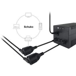 EQUIP Cable de Alimentación Conector C14 a CEE7/3 Schuko 0.25m Negro