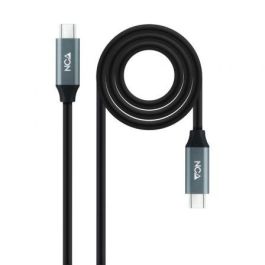 Nano Cable 10.01.4302 Cable USB 3.2 Tipo-C Macho a USB Tipo-C Macho 20Gbps 100W 2m Gris y Negro