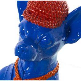 Figura Decorativa Alexandra House Living Azul Naranja Plástico Perro Corbata 13 x 16 x 30 cm