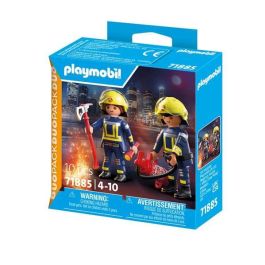 Playmobil Set de Bomberos con 2 Figuras, Hacha, Linterna y Extintor. Edad +3 años.