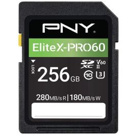 PNY EliteX-PRO60 Tarjeta de Memoria SDXC 256GB Clase 10 UHS-II Velocidad Lectura 280MB/s V60