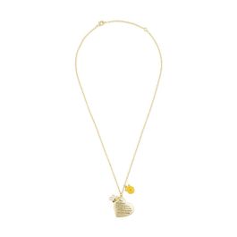 PEERS HARDY Colgante Corazón Disney Winnie the Pooh chapado en oro amarillo con amuleto Pooh