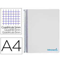 Liderpapel Cuaderno Espiral A4 Micro Wonder Tapa Plástico 120 Hojas 90gr Cuadro 5mm 5 Bandas 4 Taladros Color Gris Precio: 6.50000021. SKU: B126MHS9S3