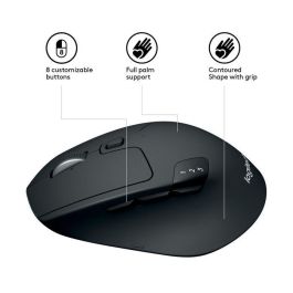 Logitech 910-004791 - Ratón Inalámbrico M720 Triathlon Bluetooth y Unifying Multidispositivo 3 PC, 1000 DPI, 8 Botones, 24 Meses Batería Logitech 910-004791 - Ratón Inalámbrico M720 Triathlon Bluetooth y Unifying Multidispositivo 3 PC, 1000 DPI, 8 Botones, 24 Meses Batería