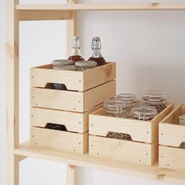 Inde Caja Madera Apilable 31 cm x 23 cm x 15 cm (4 Unidades)