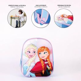 Cerdá Mochila Infantil 3D Frozen Disney para Niños de 3 a 12 años, con relieve frontal, 67% Poliéster y 33% EVA, color Azul
