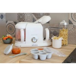 Beaba Babycook Duo Robot de Cocina para Bebés 4 en 1 Vapor, Mezcla, Descongela, Recalienta, 2200ml, Blanco y Plata